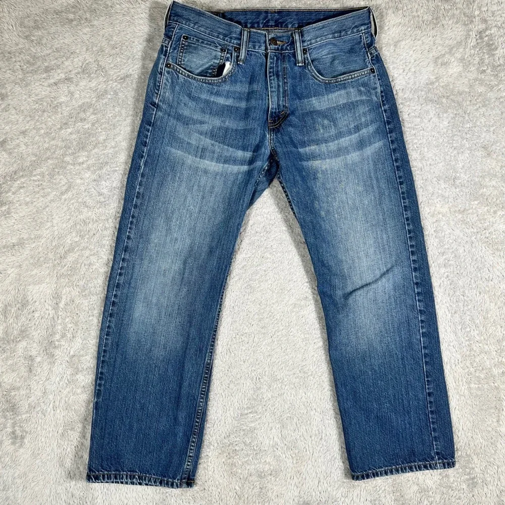 Levis 569 Loose Straight Leg Jeans Mens 32x26.5 Medium Wash Blue Denim 100%